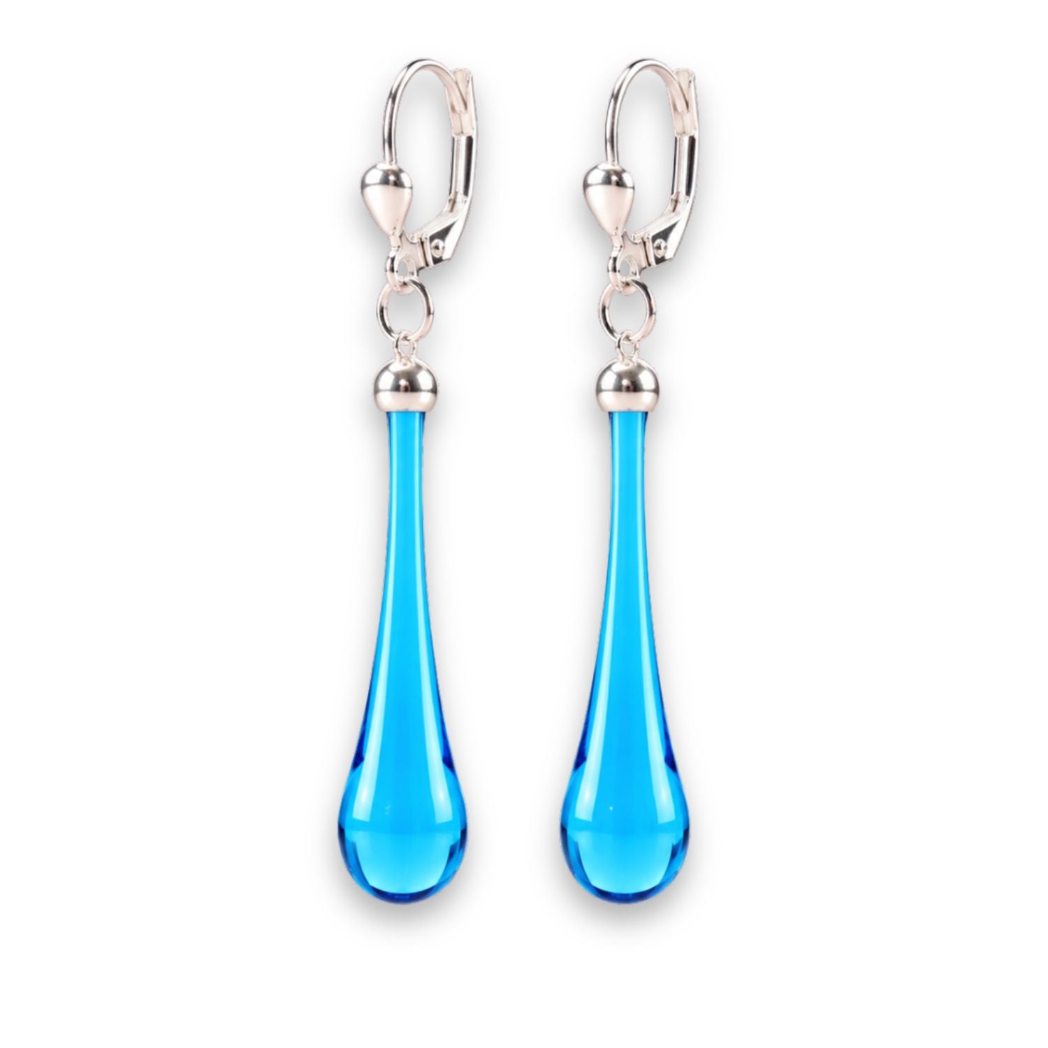 Tropfen Ohrringe 925 Silber – mundgeblasenes Glas, viele Farben