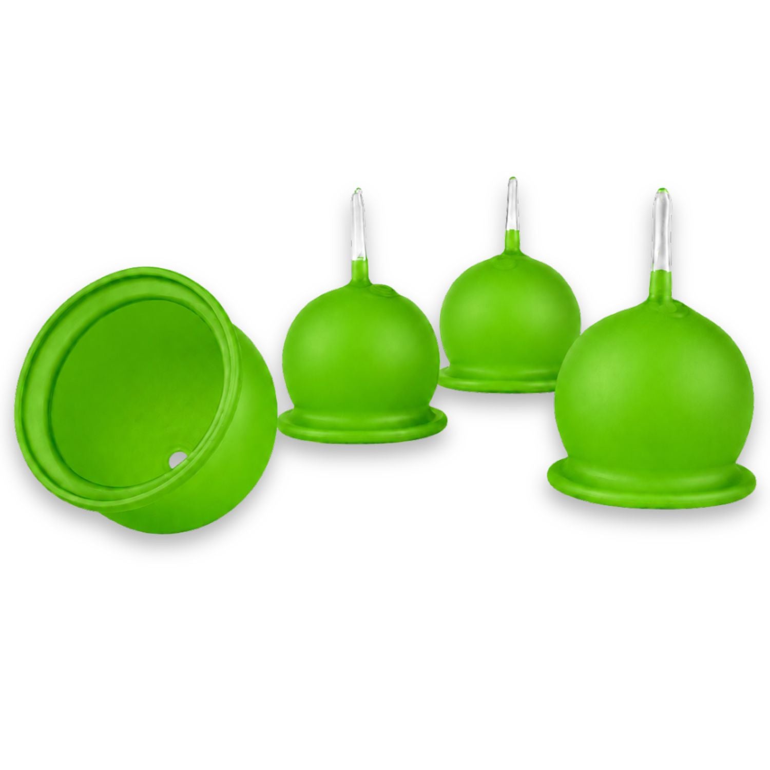 Teelichthalter aus Glas zum Stecken, 4er-Set, matt – für Adventskranz & Gestecke – mundgeblasen, mit Windschutz