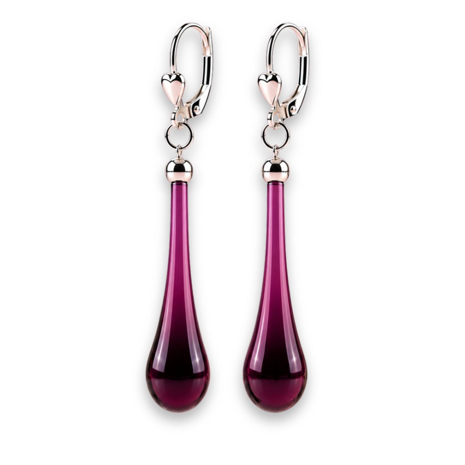 Tropfen Ohrringe 925 Silber – mundgeblasenes Glas, viele Farben