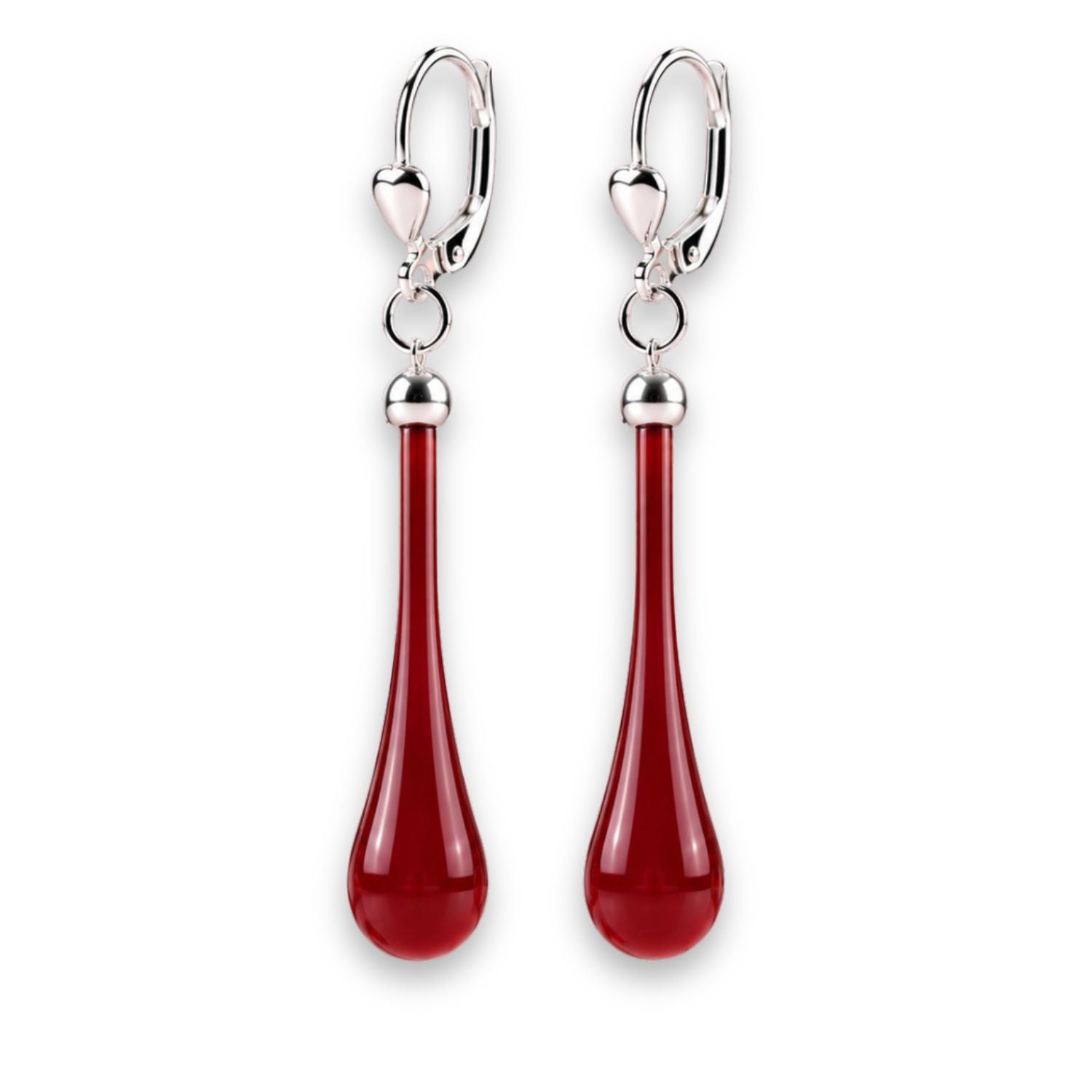 Tropfen Ohrringe 925 Silber – mundgeblasenes Glas, viele Farben