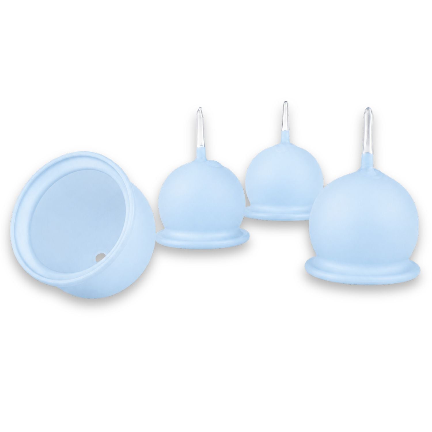 Teelichthalter aus Glas zum Stecken, 4er-Set, matt – für Adventskranz & Gestecke – mundgeblasen, mit Windschutz