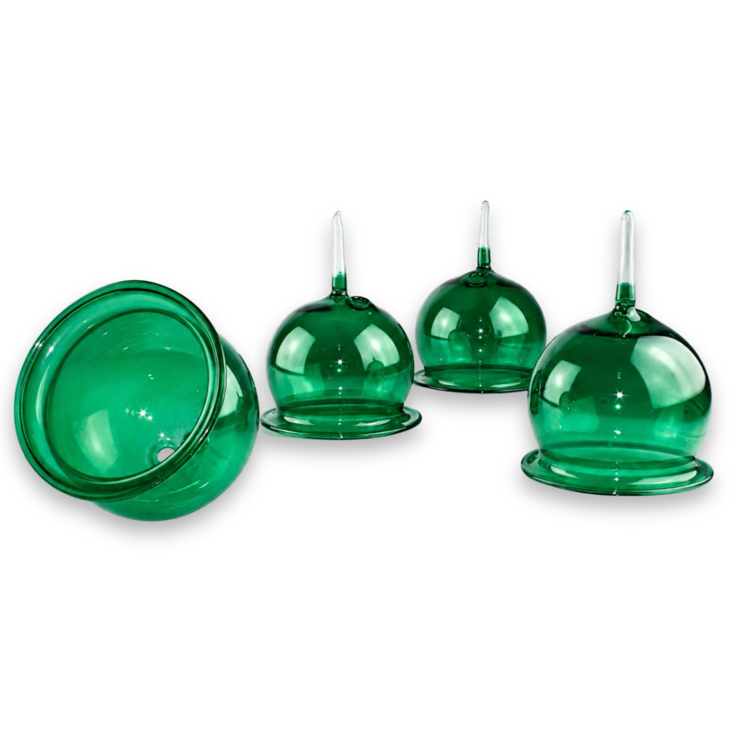 Teelichthalter aus Glas zum Stecken, 4er-Set – für Adventskranz & Gestecke – mundgeblasen, mit Windschutz
