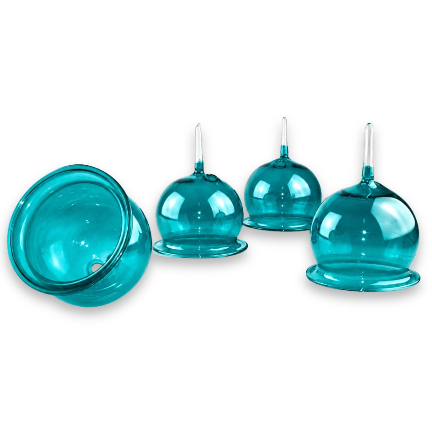 Teelichthalter aus Glas zum Stecken, 4er-Set – für Adventskranz & Gestecke – mundgeblasen, mit Windschutz