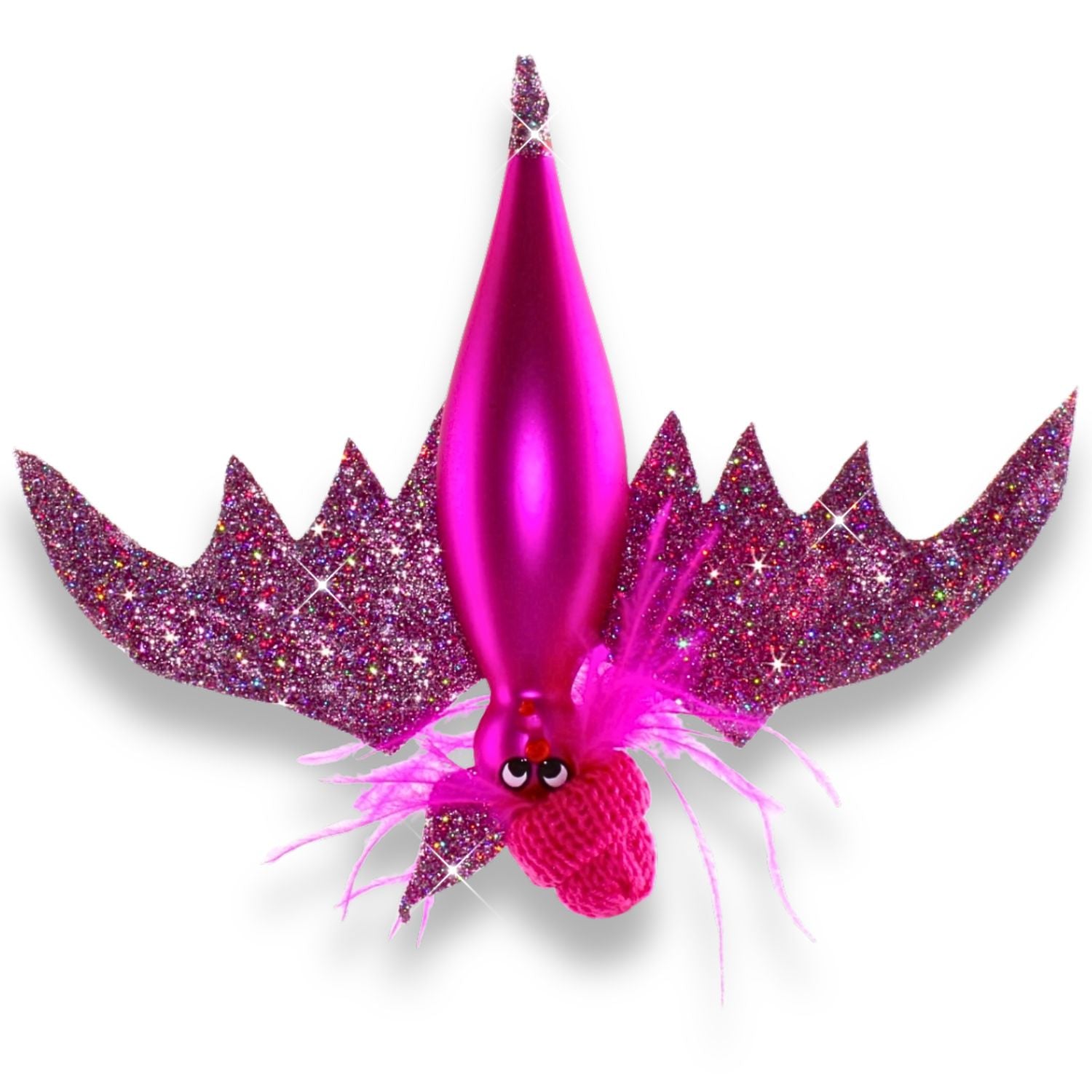 Große Fledermaus aus Glas – ausgefallener Christbaumschmuck, mundgeblasen