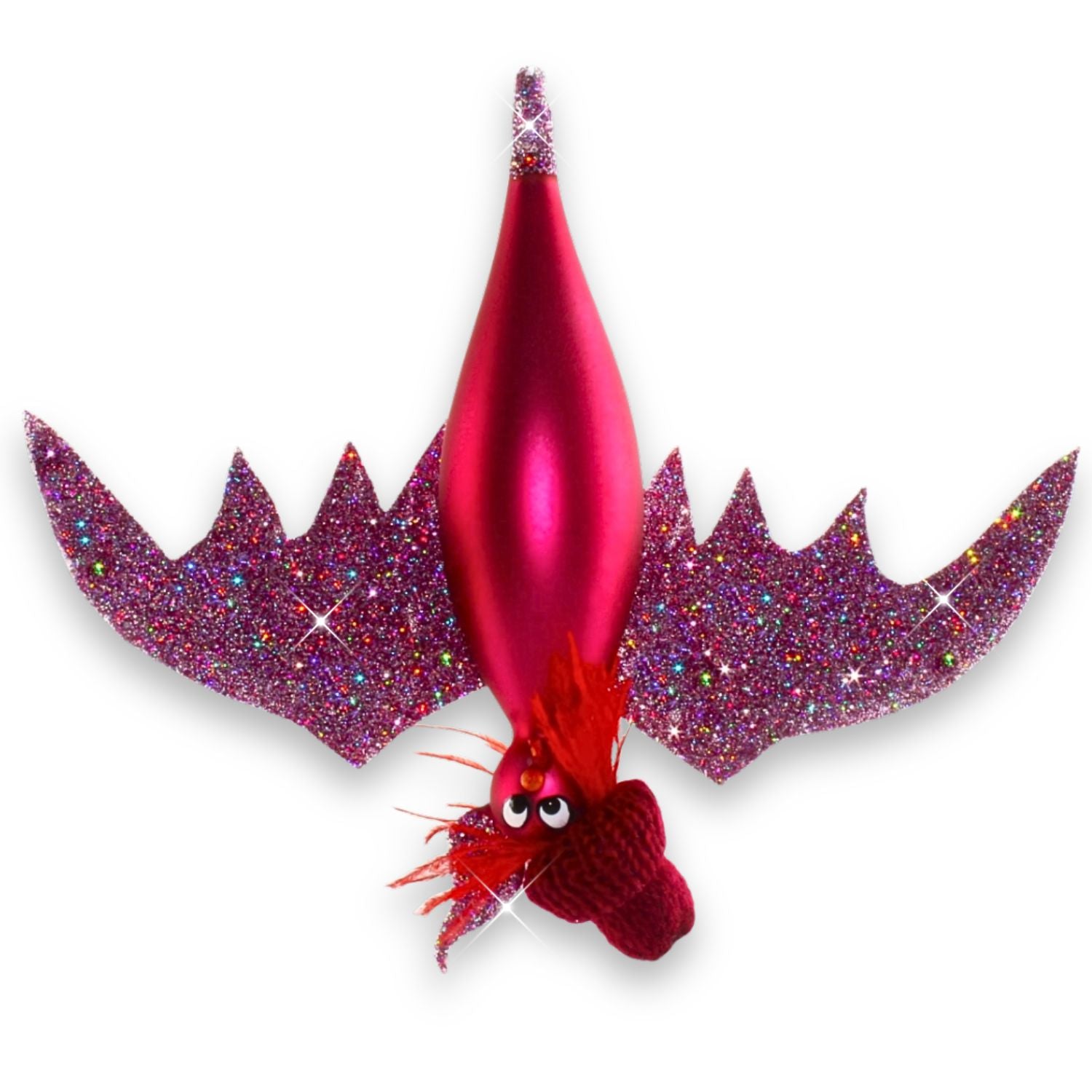 Große Fledermaus aus Glas – ausgefallener Christbaumschmuck, mundgeblasen