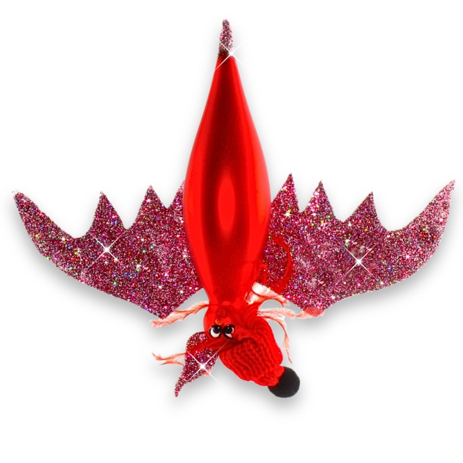 Große Fledermaus aus Glas – ausgefallener Christbaumschmuck, mundgeblasen