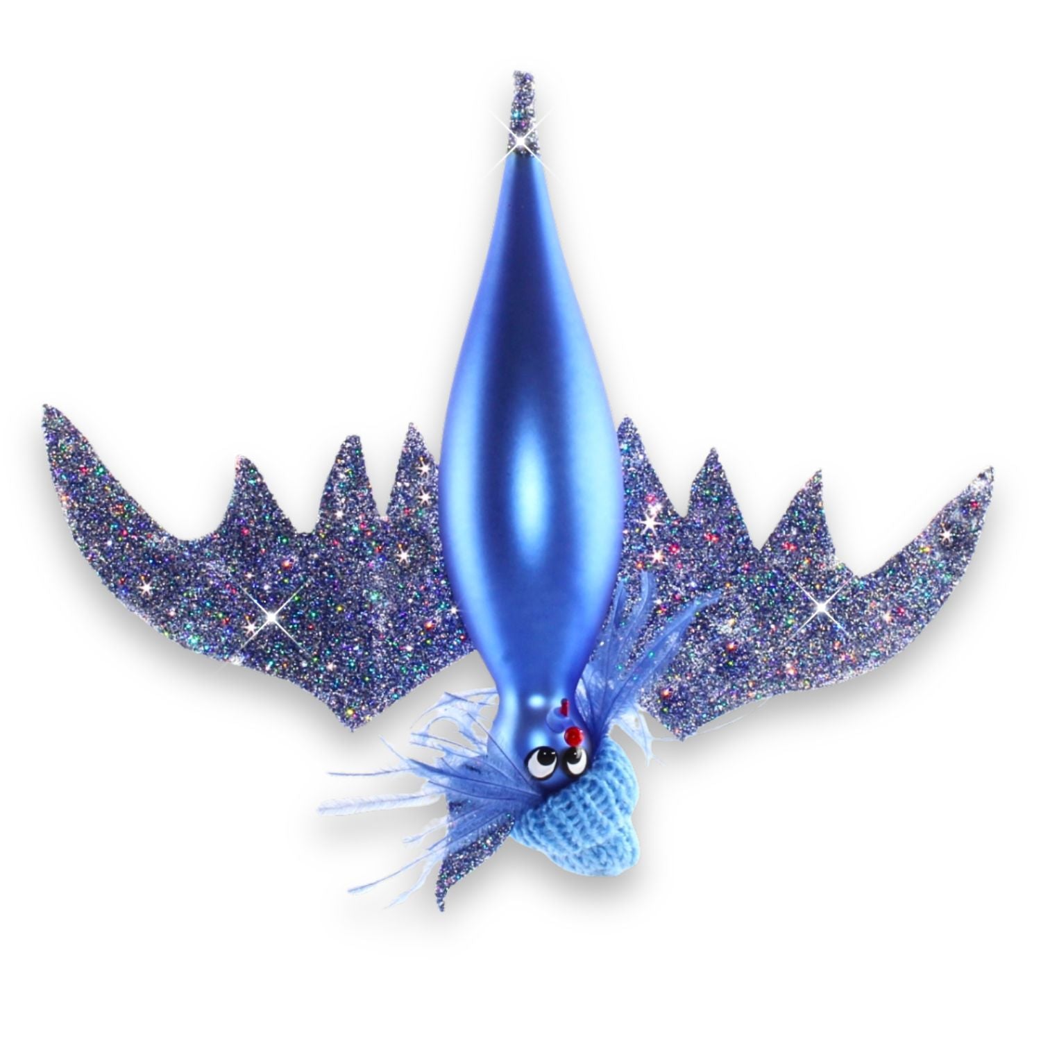Große Fledermaus aus Glas – ausgefallener Christbaumschmuck, mundgeblasen