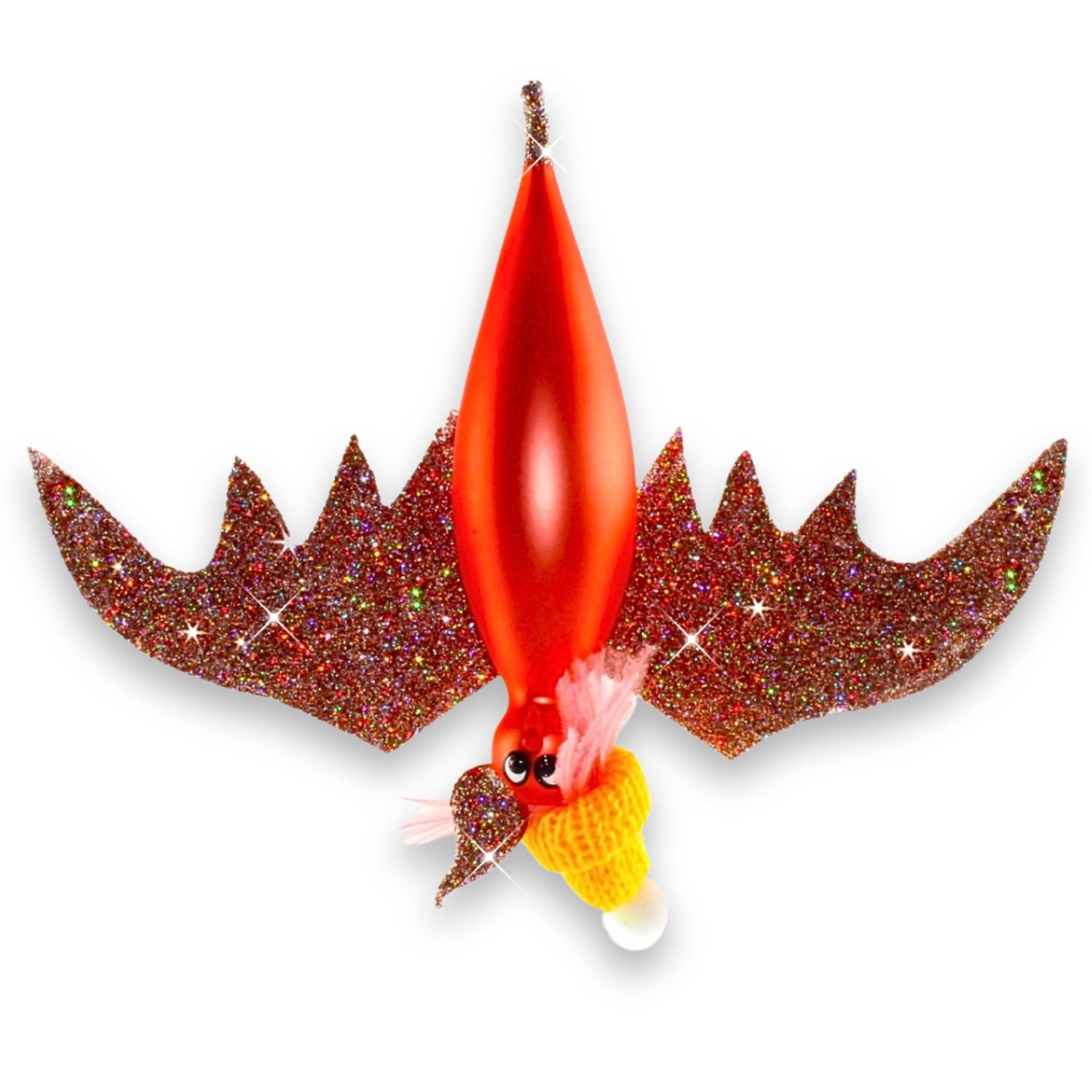 Große Fledermaus aus Glas – ausgefallener Christbaumschmuck, mundgeblasen