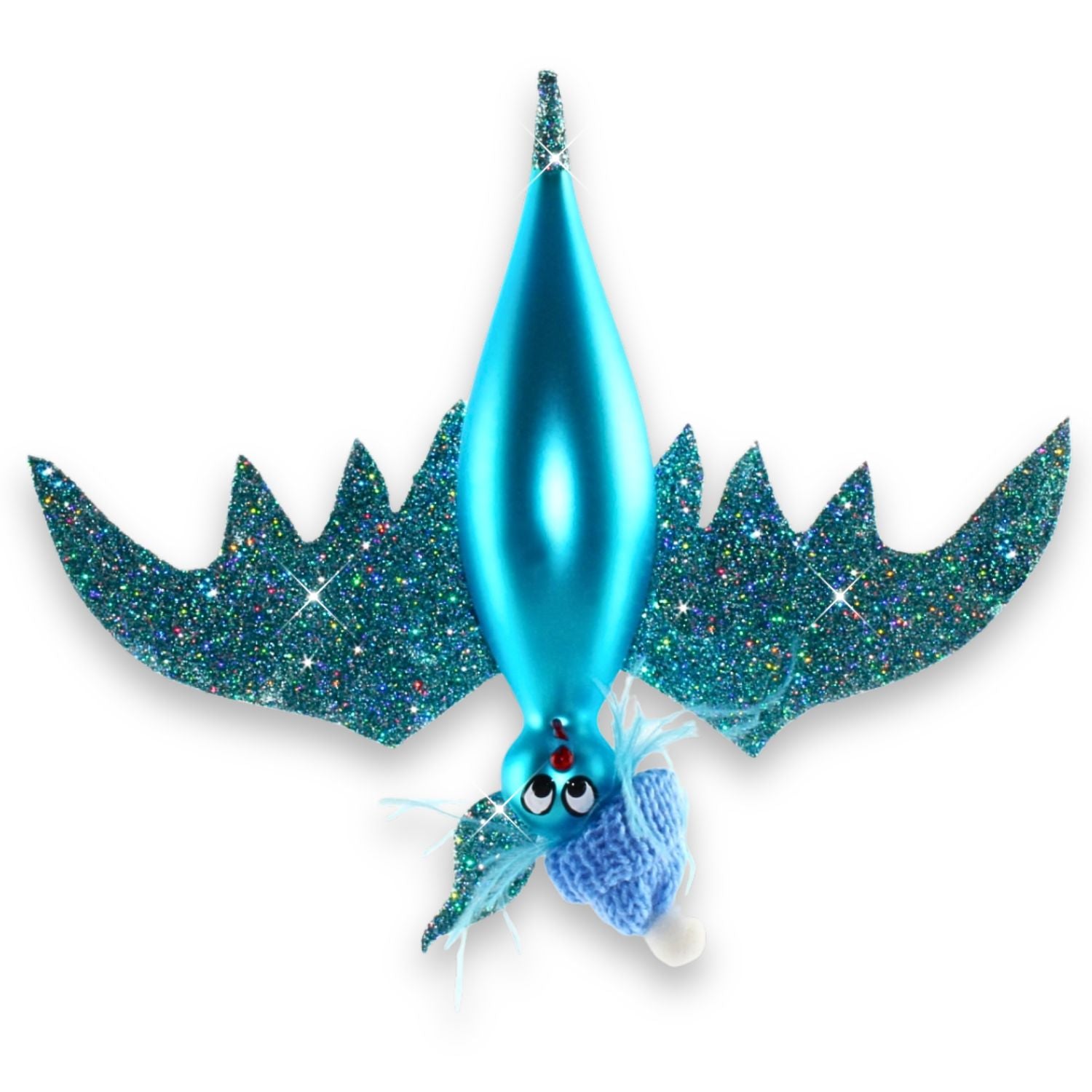 Große Fledermaus aus Glas – ausgefallener Christbaumschmuck, mundgeblasen