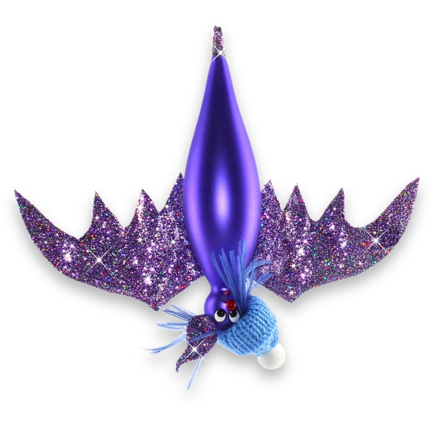 Große Fledermaus aus Glas – ausgefallener Christbaumschmuck, mundgeblasen