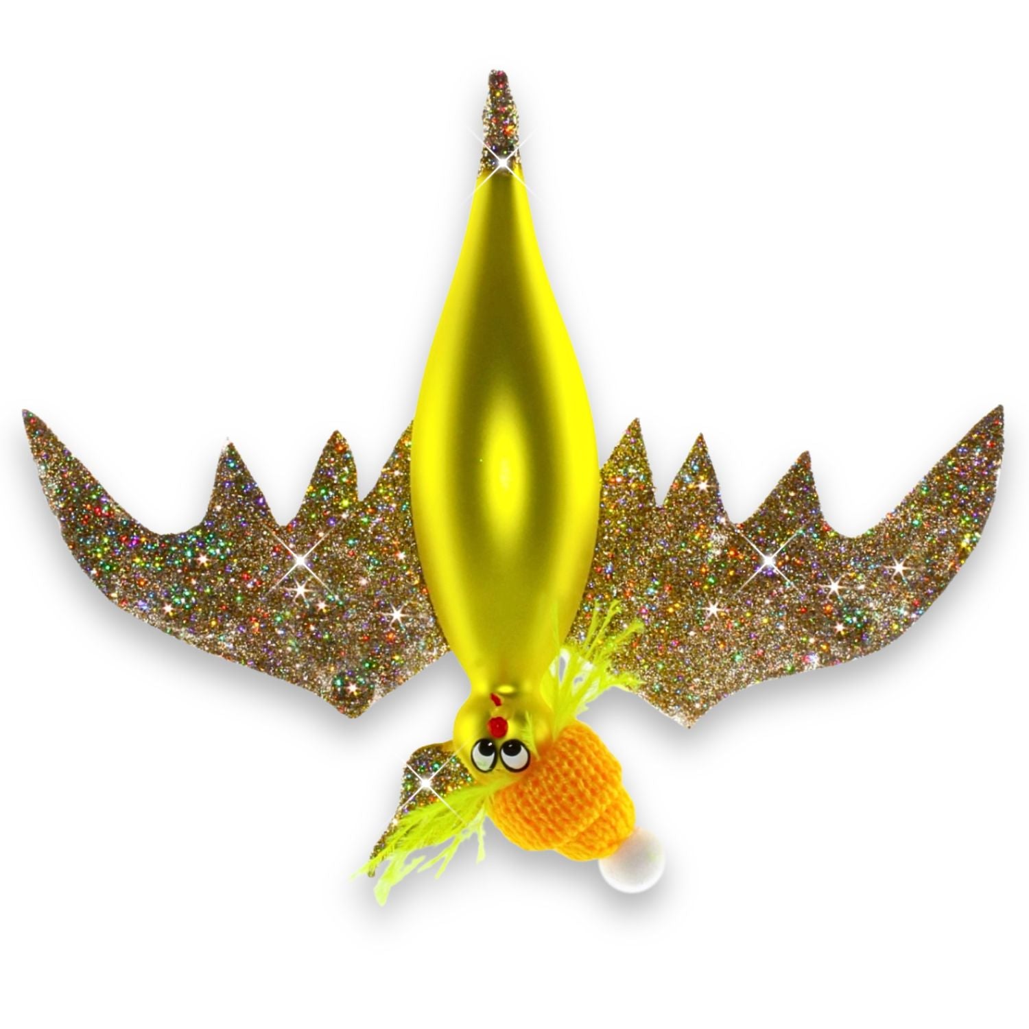 Große Fledermaus aus Glas – ausgefallener Christbaumschmuck, mundgeblasen