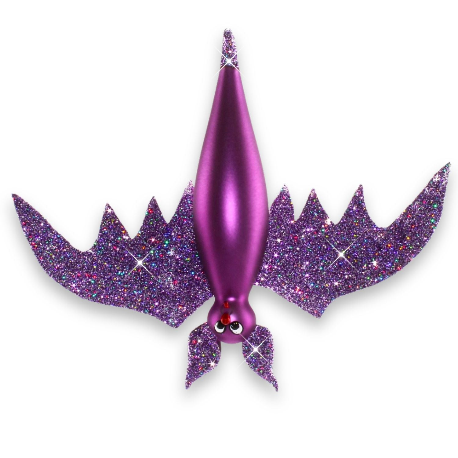 Große Fledermaus aus Glas – ausgefallener Christbaumschmuck, mundgeblasen