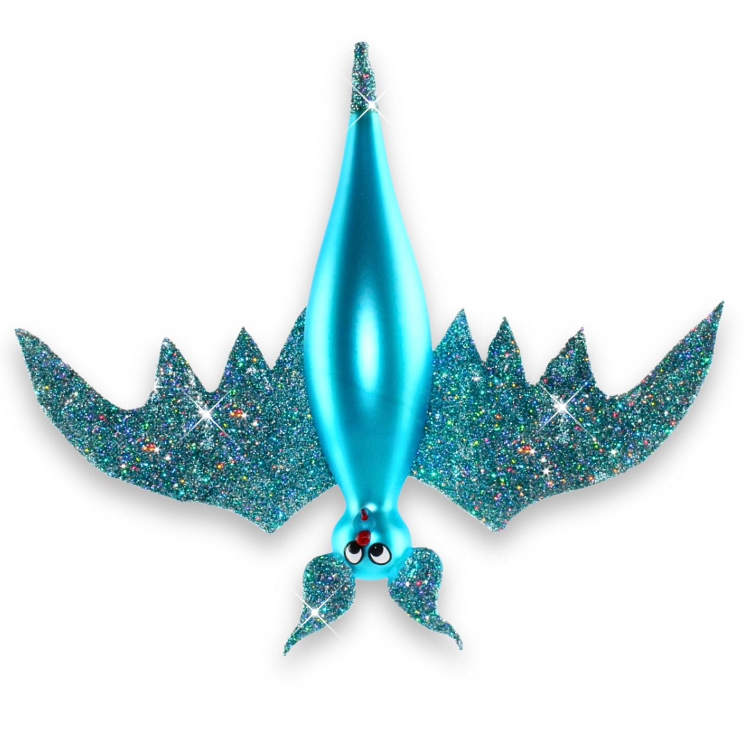 Große Fledermaus aus Glas – ausgefallener Christbaumschmuck, mundgeblasen