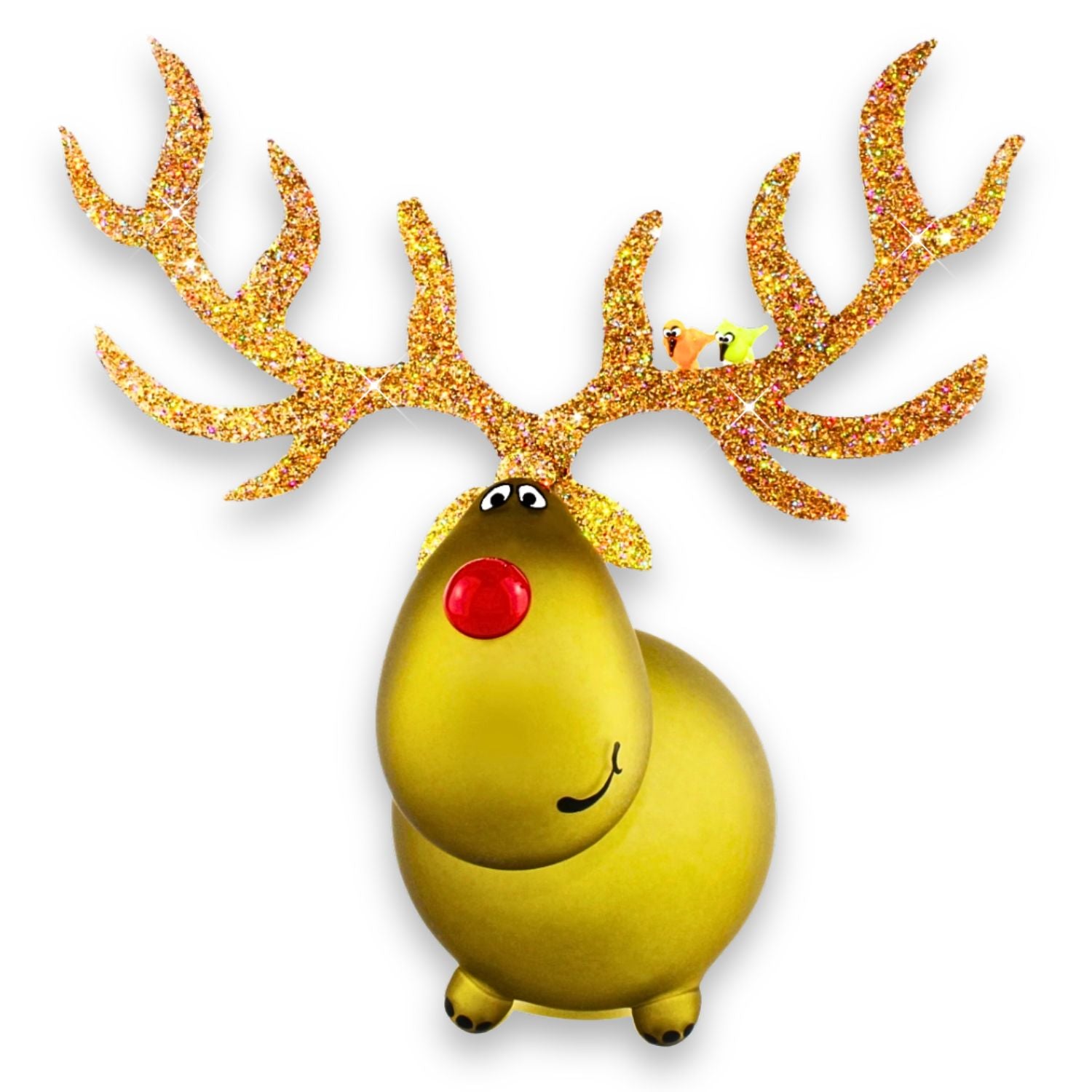 Renna di vetro "Rudolph dal naso rosso