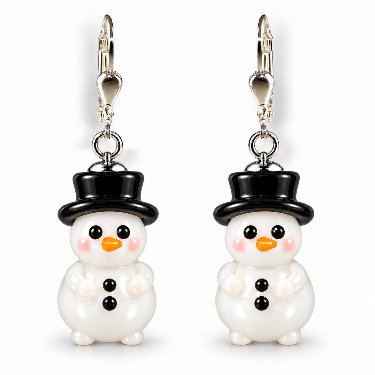 Boucles d'oreilles bonhomme de neige