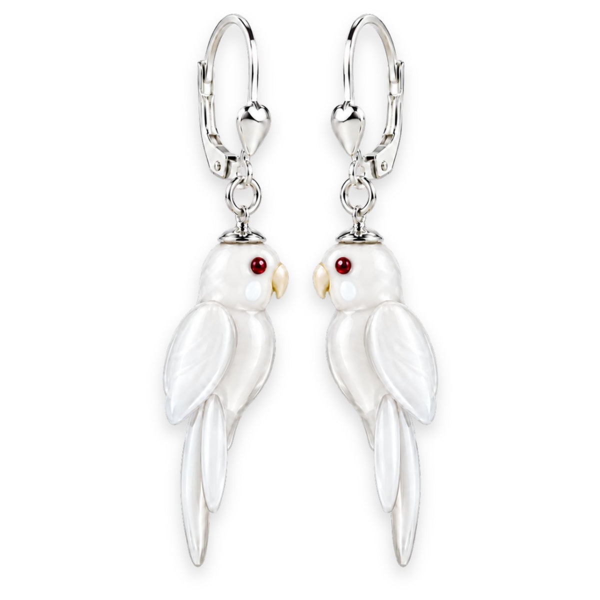 Wellensittich Ohrringe aus Glas – handgefertigter Vogelschmuck