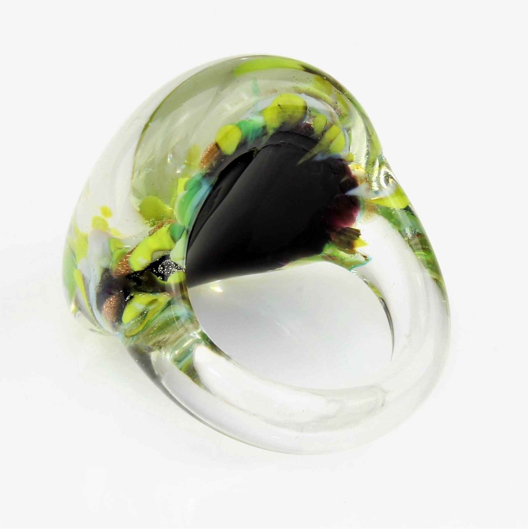 Ring "Madame" Grün Gelb marmoriert