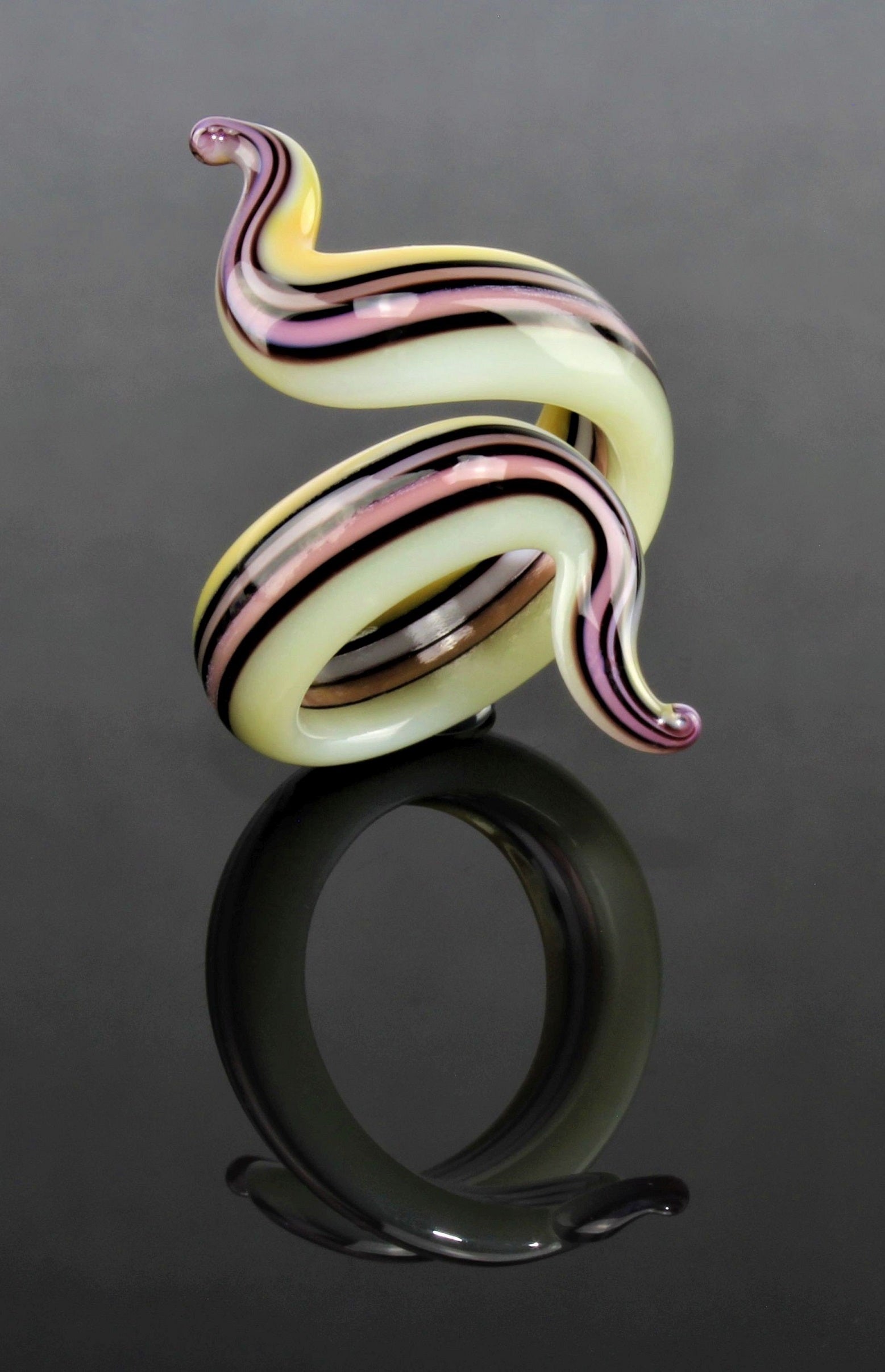 Ring "Eva",multicolor-Vanille-karamel , Borosilikatglas