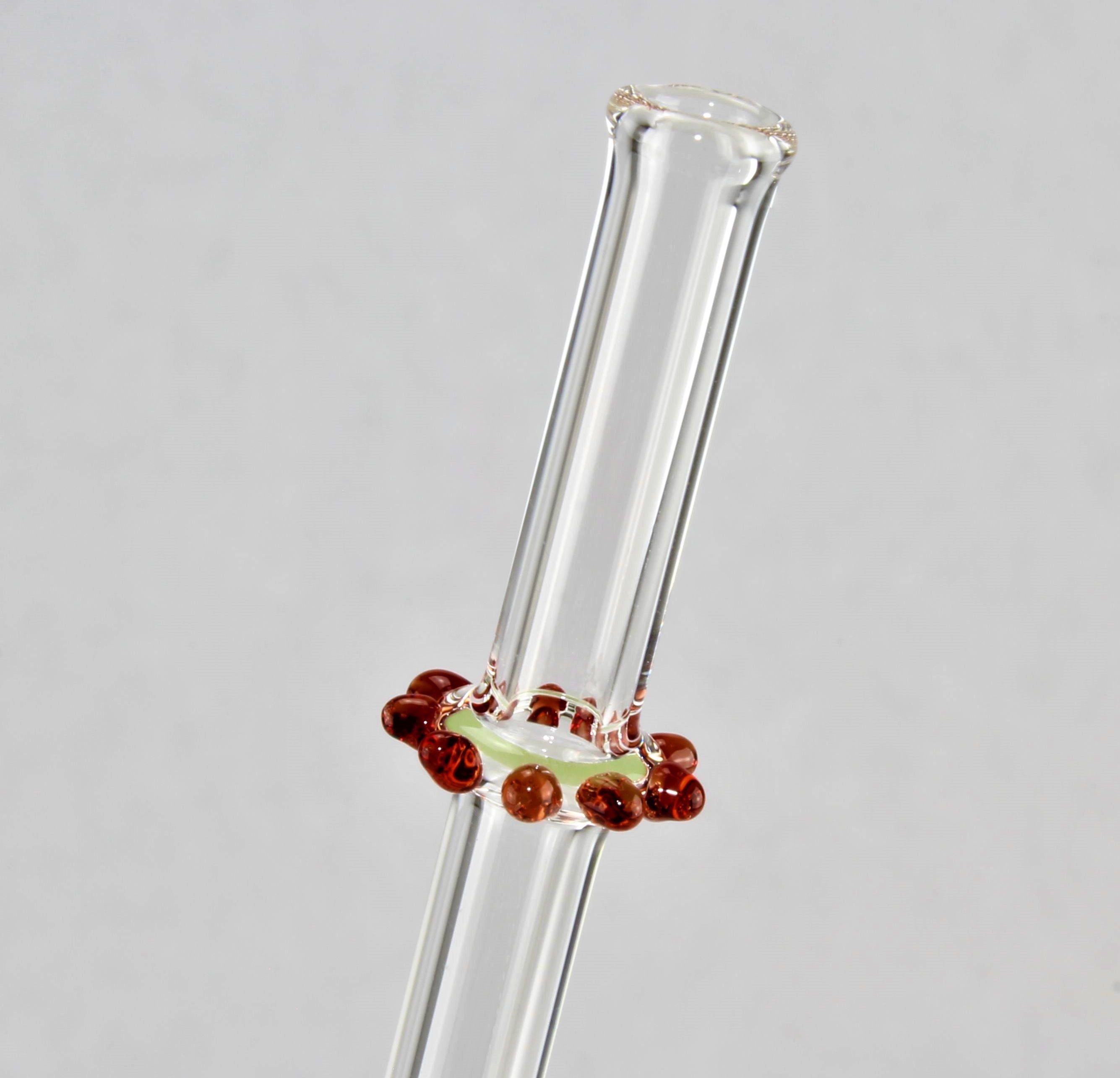 Trinkröhrchen aus Borosilikatglas 3.3, farbig, D 8 mm
