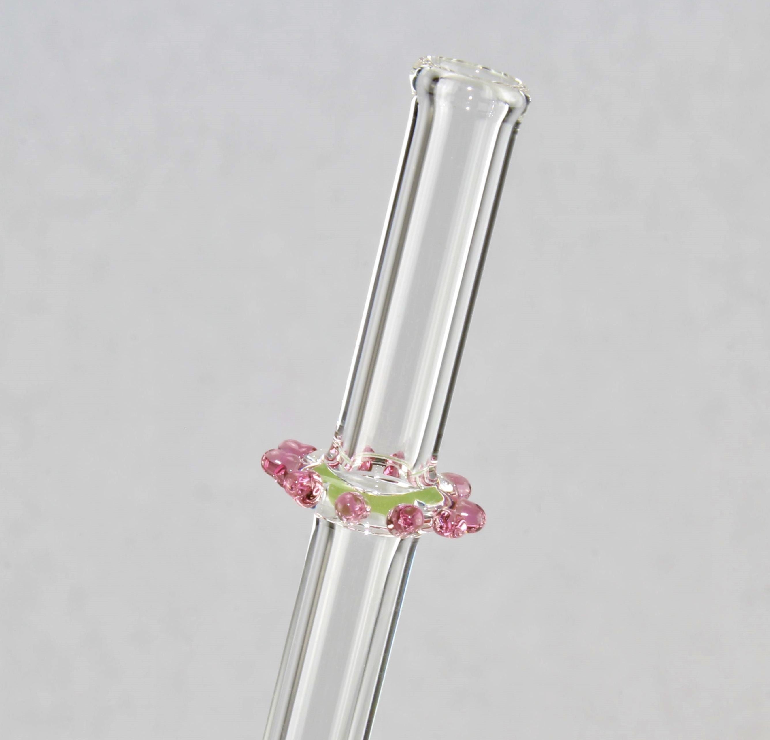 Trinkröhrchen aus Borosilikatglas 3.3, farbig, D 8 mm