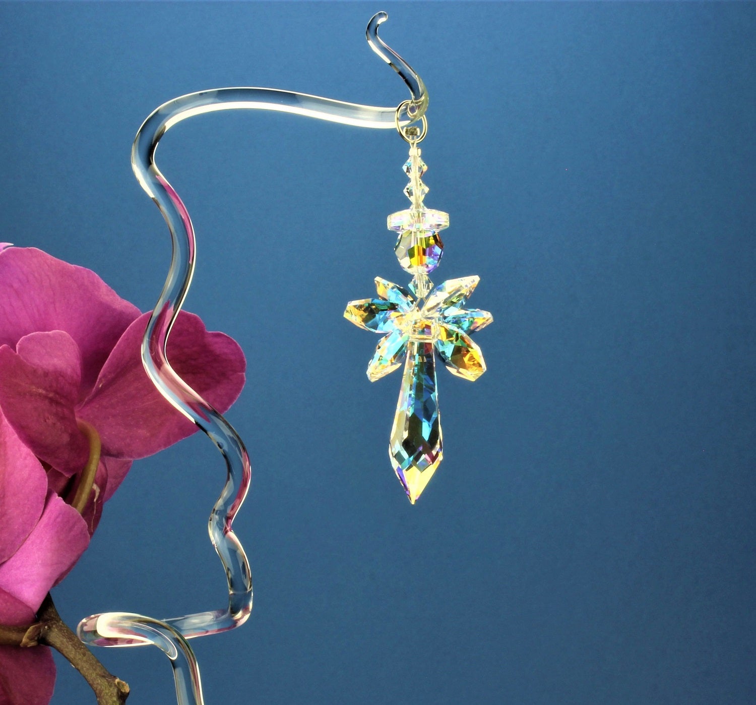 Orchideen Stab Kristall mit Ornaments