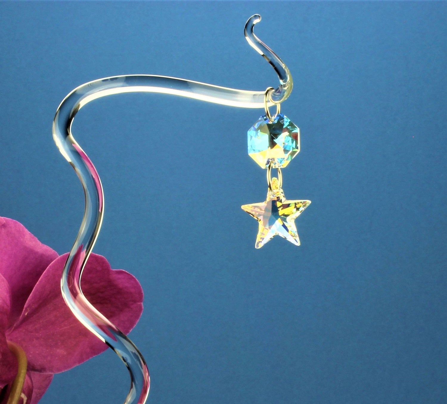 Orchideen Stab Kristall mit Ornaments