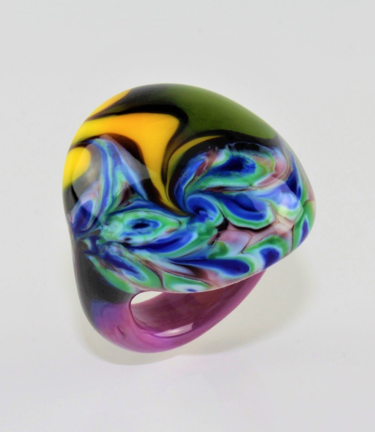 Ring "Arizona" No. 9 , Borosilikatglas, multicolor