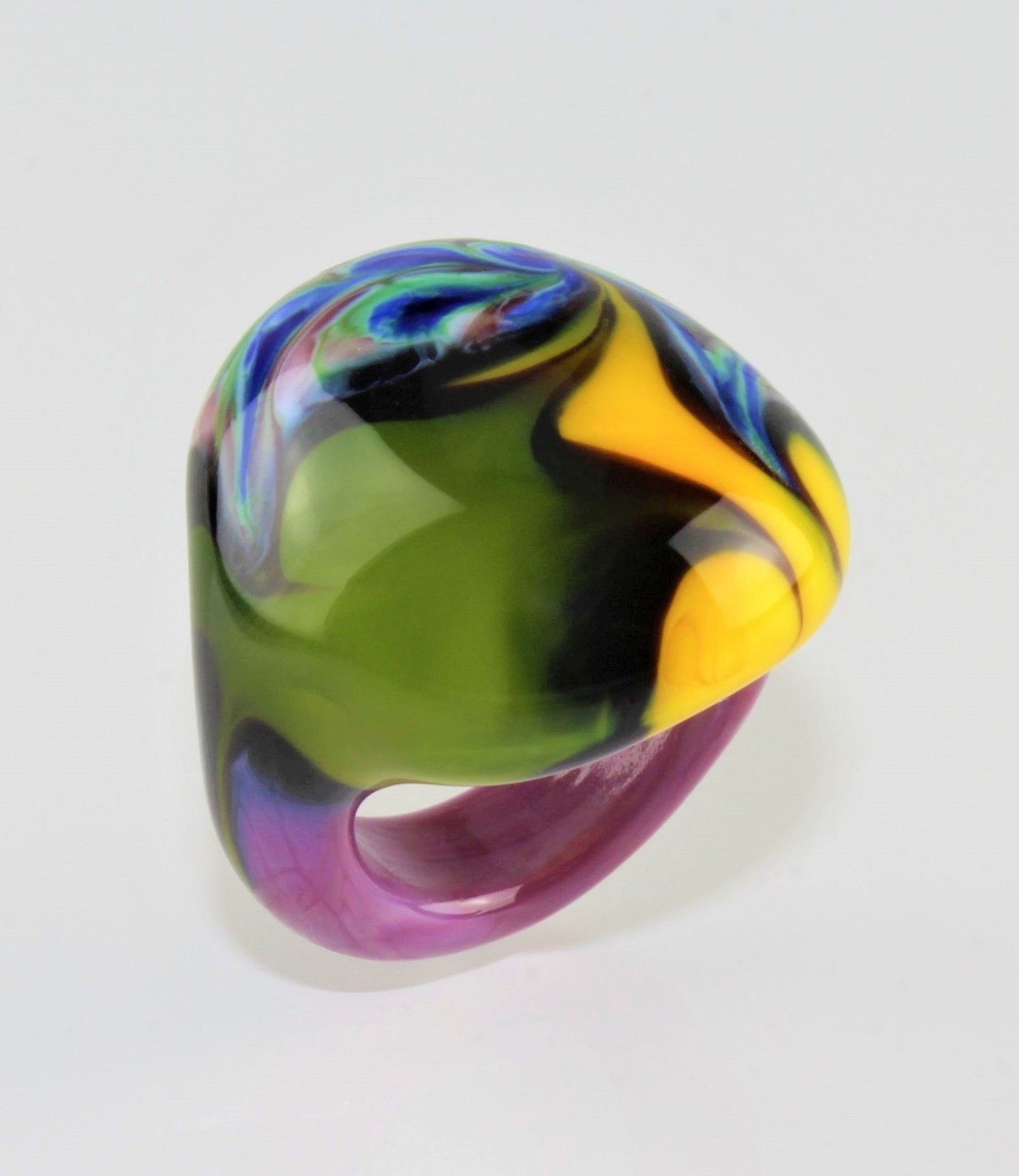 Ring "Arizona" No. 9 , Borosilikatglas, multicolor