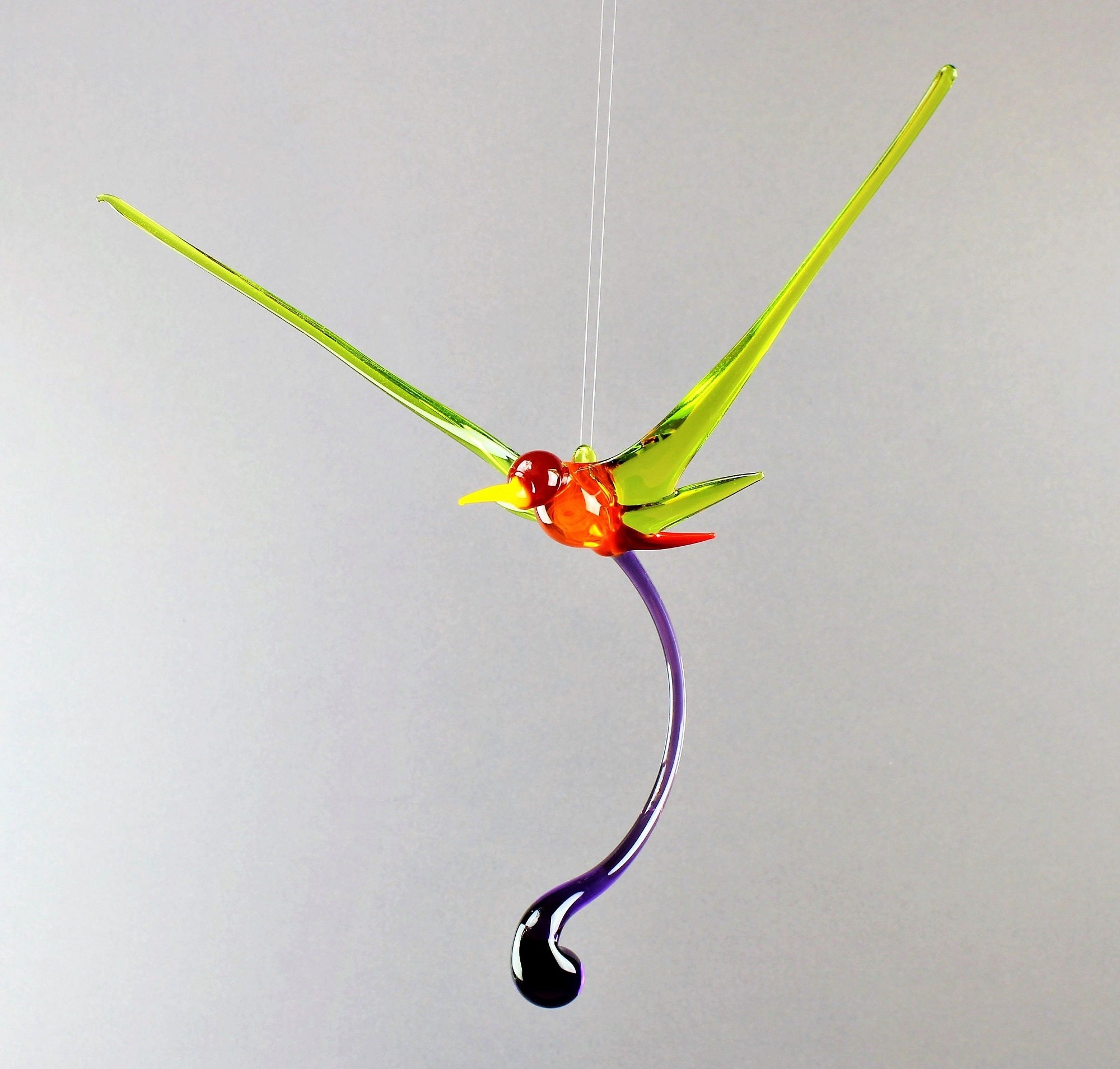 Kolibri Borosilikatglas farbig , Größe 20-22 cm