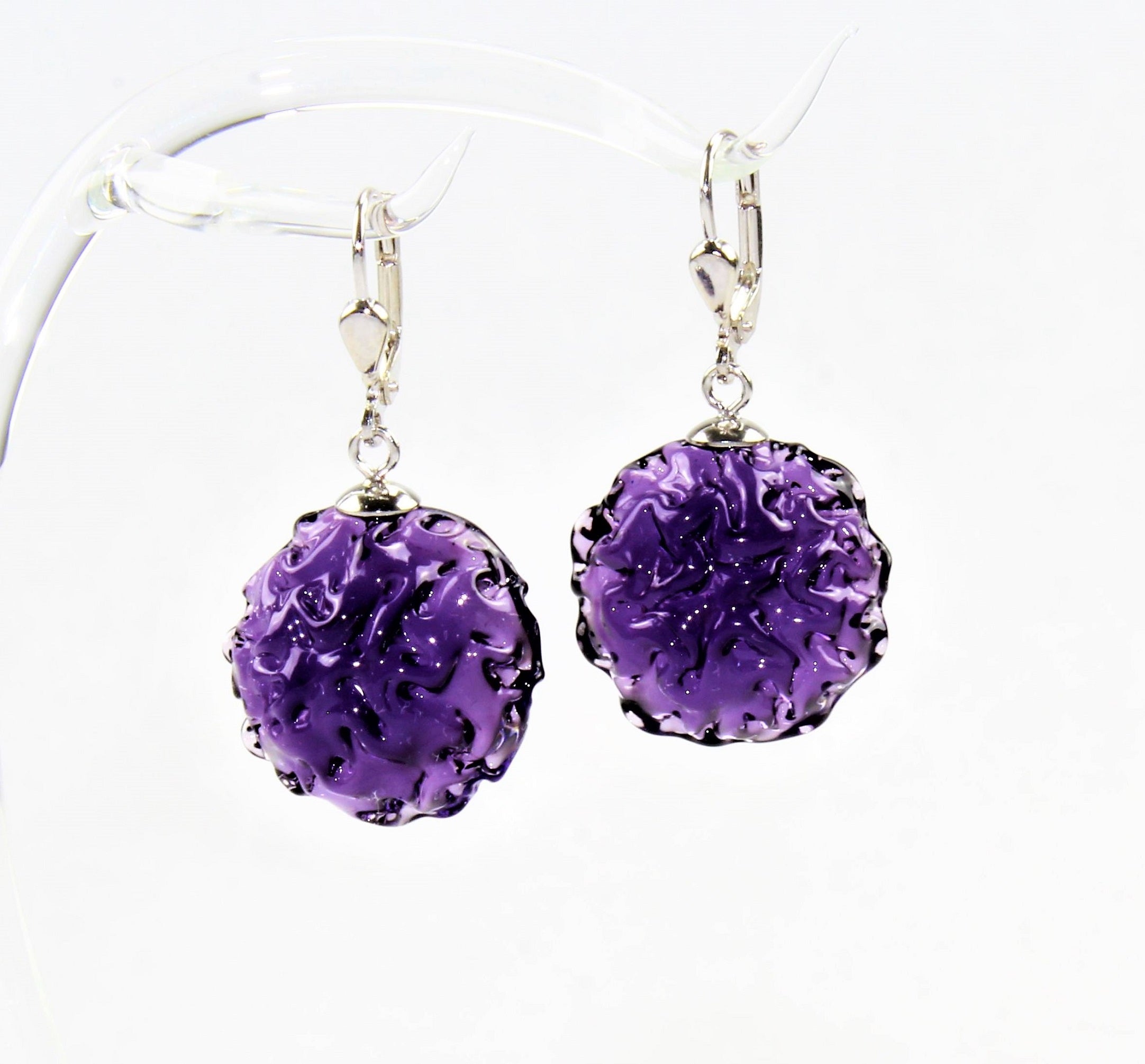 Ohrringe "Moon" 14 mm , Borosilikatglas