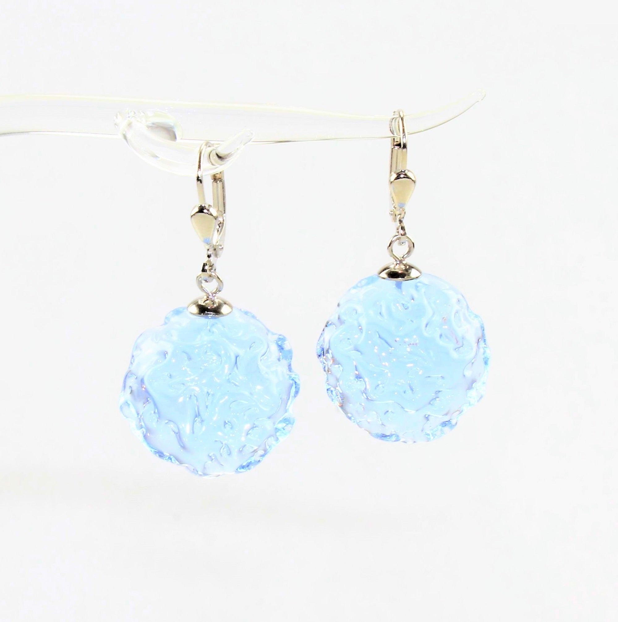 Ohrringe "Moon" 14 mm , Borosilikatglas