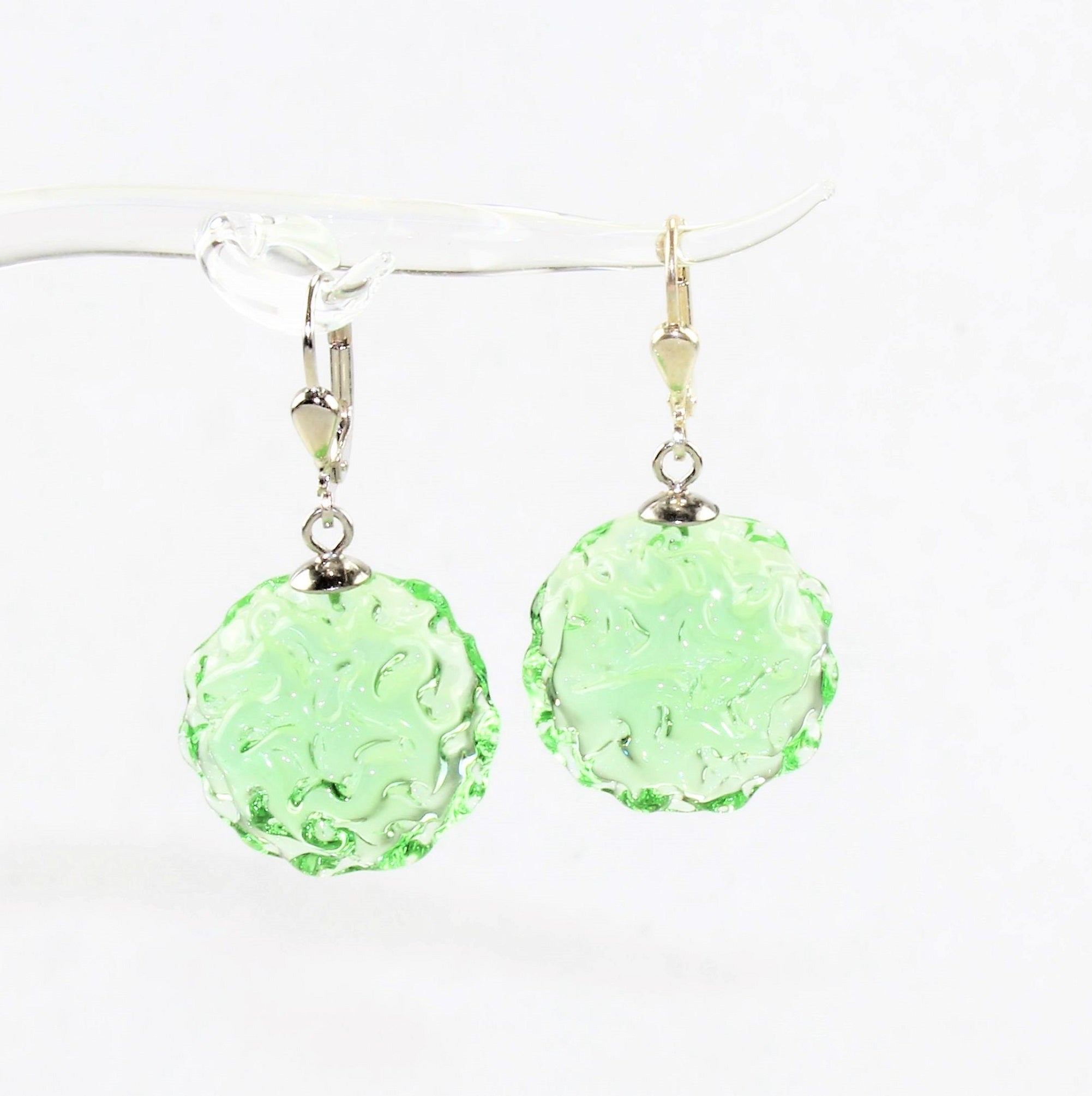 Ohrringe "Moon" 14 mm , Borosilikatglas