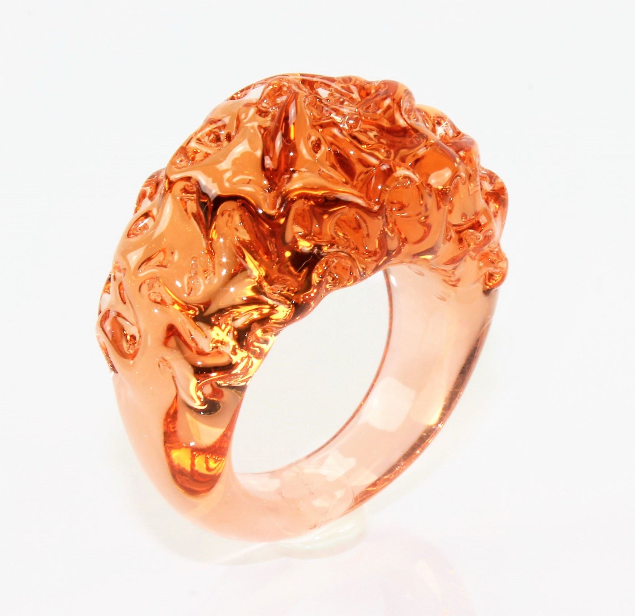 Ring "mountain and valley",Citrin-Bernstein, Borosilikatglas
