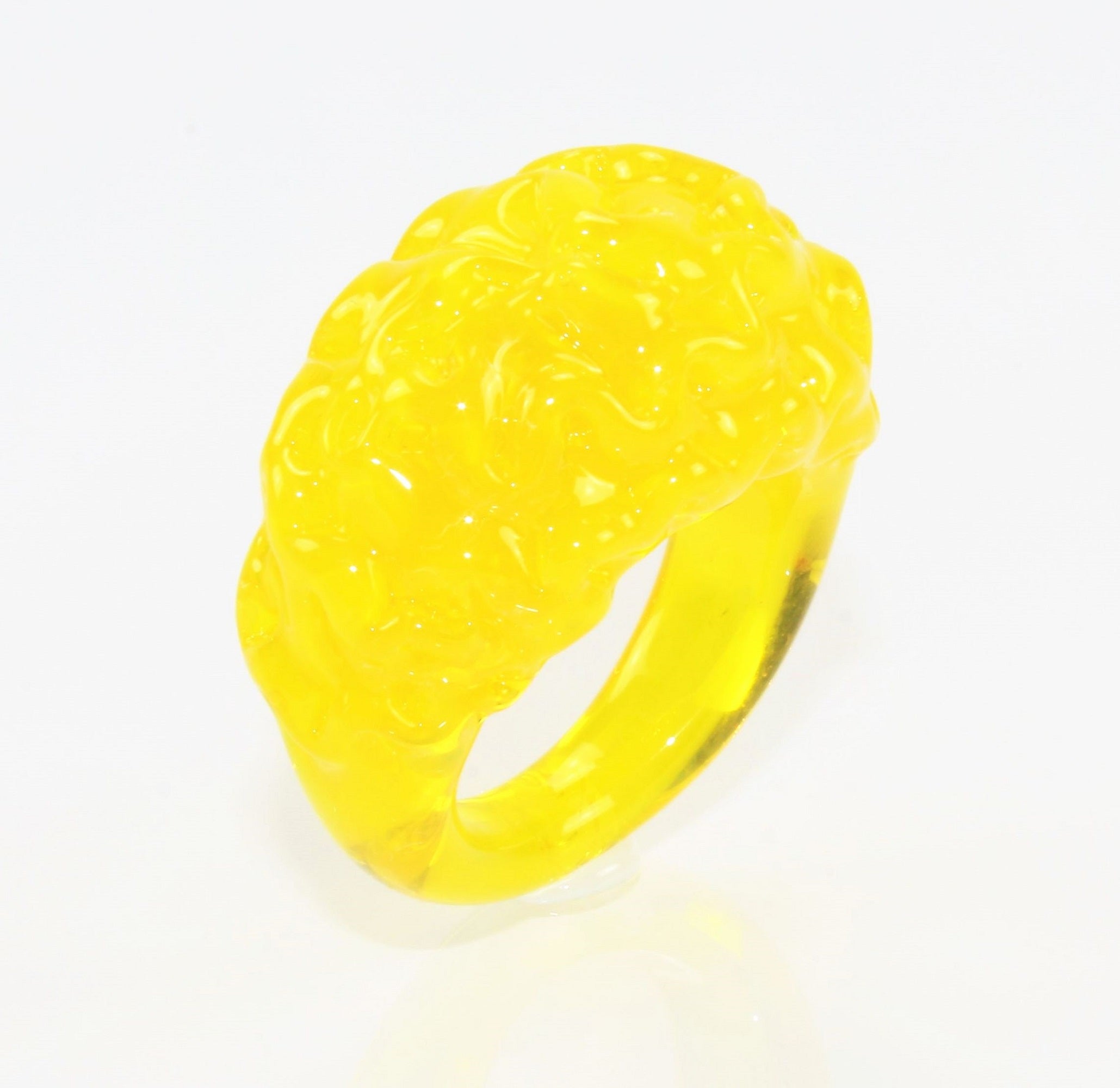 Ring "mountain and valley",Citrin-Bernstein, Borosilikatglas