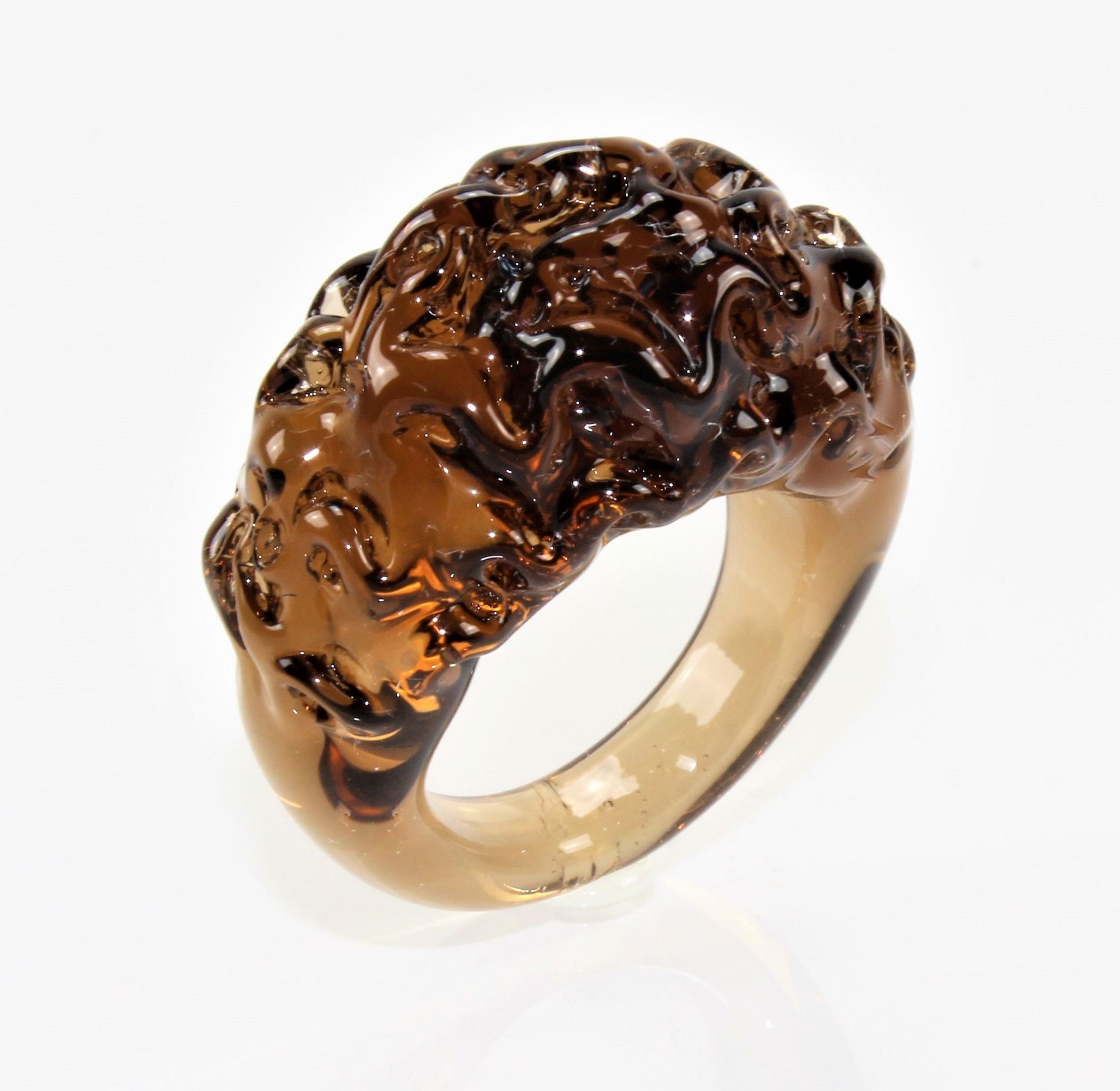 Ring "mountain and valley",Citrin-Bernstein, Borosilikatglas