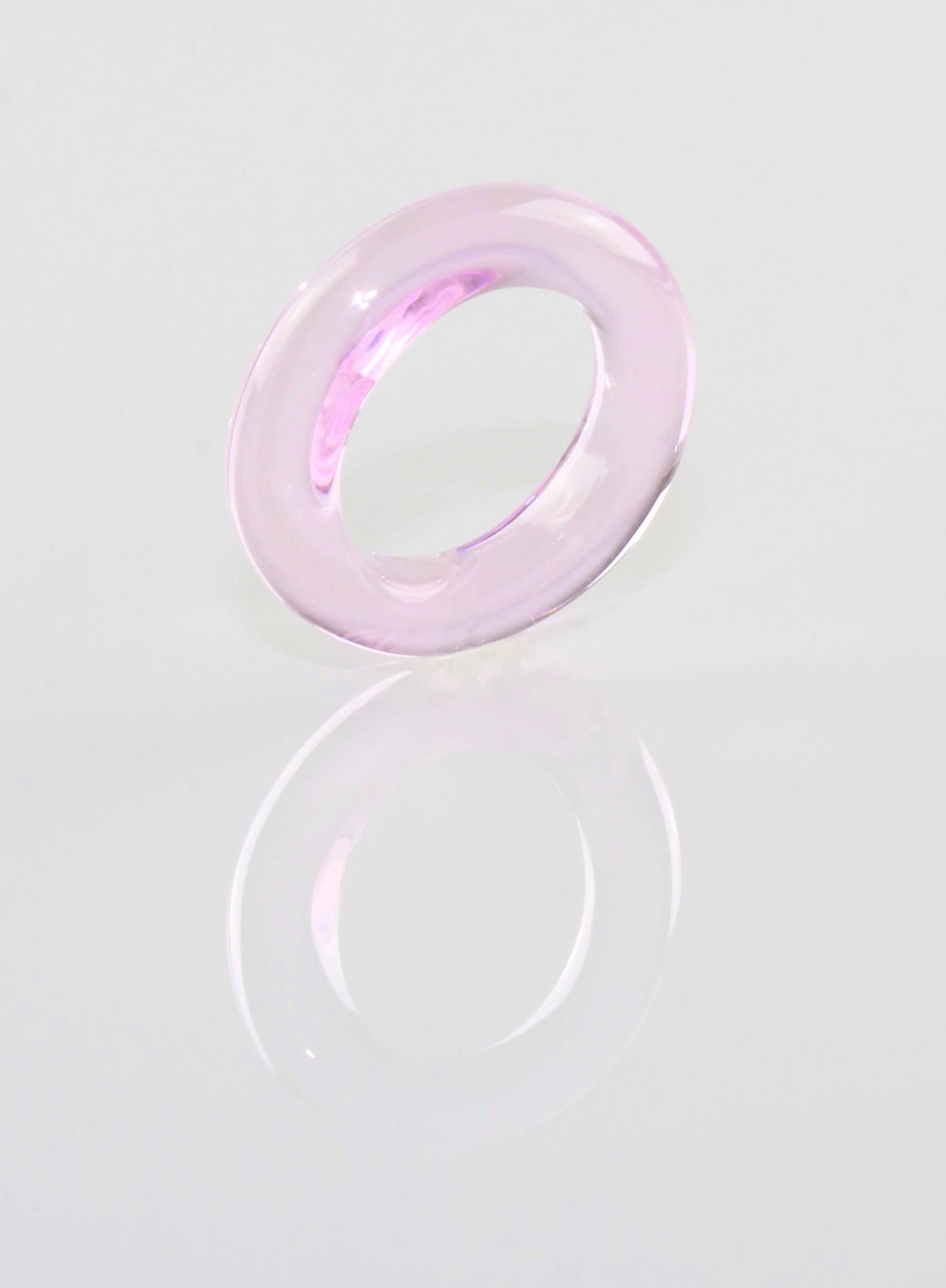 Ring "Loop" Borosilikatglas rose` klar