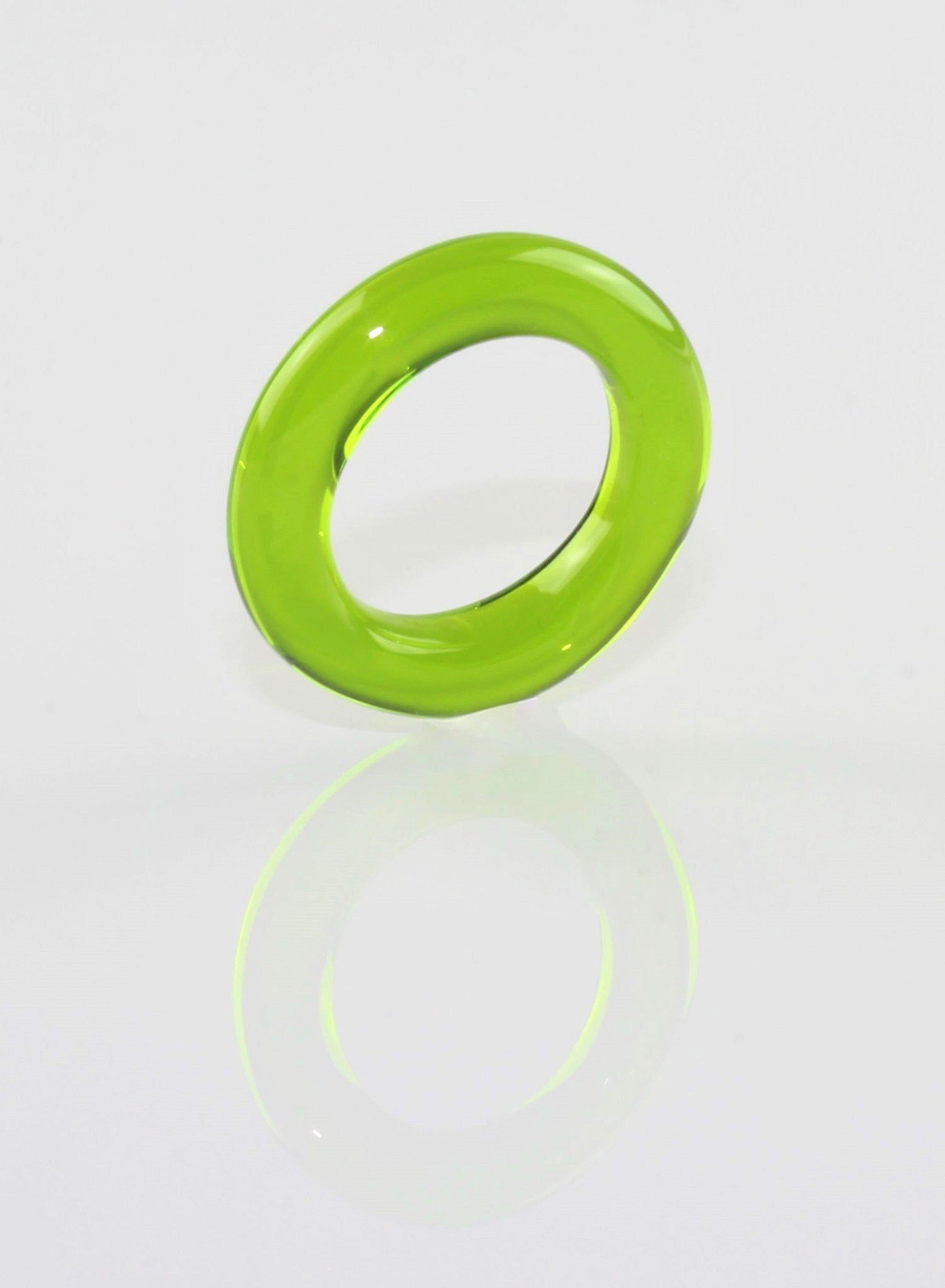 Ring "Loop" Borosilikatglas Lichtgrün klar
