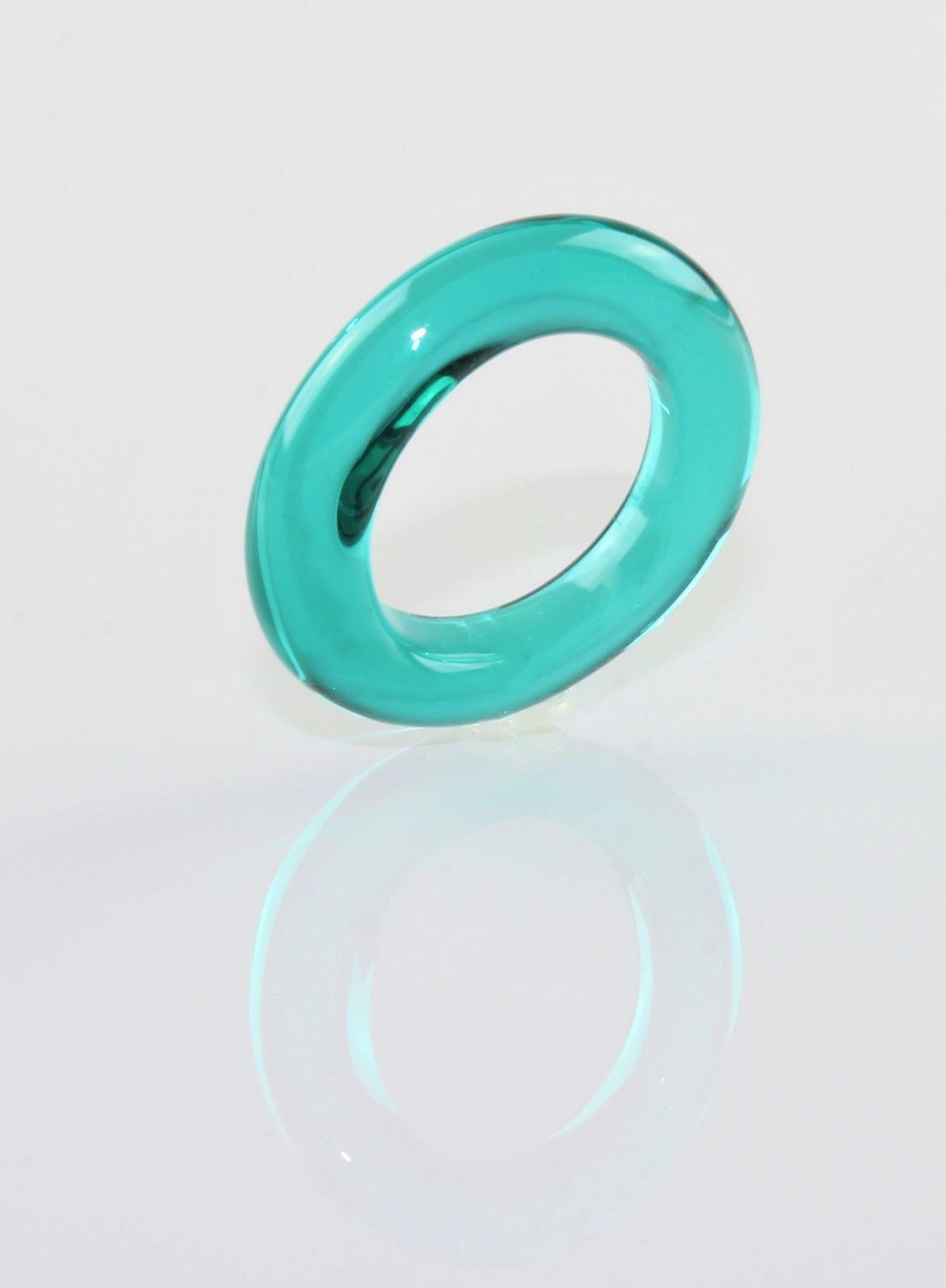 Ring "Loop" Borosilikatglas Türkis