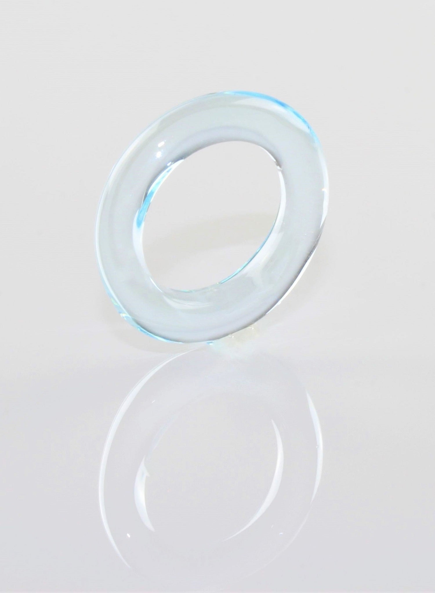 Ring "Loop" Borosilikatglas Eisblau klar