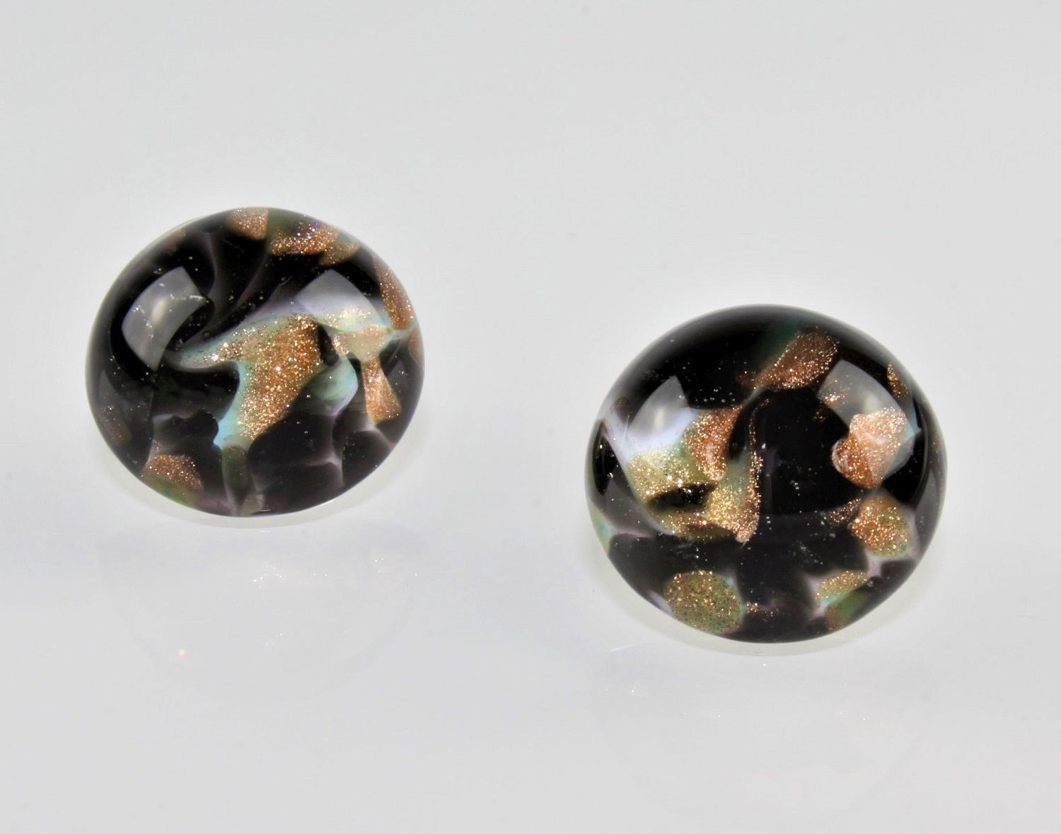 Ohrclips " Macy" , Borosilikat , farbig marmoriert , 925/000 Silber rhodniert