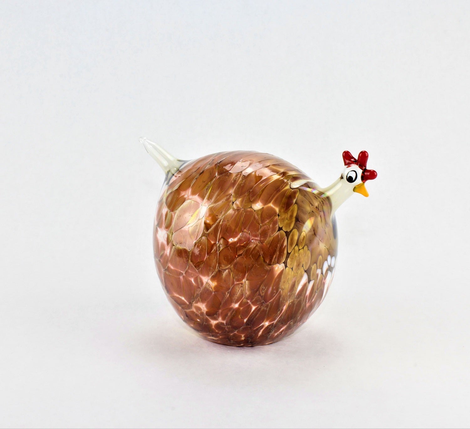 Perlhuhn marmoriert, Karamell , Glas, Dekoration