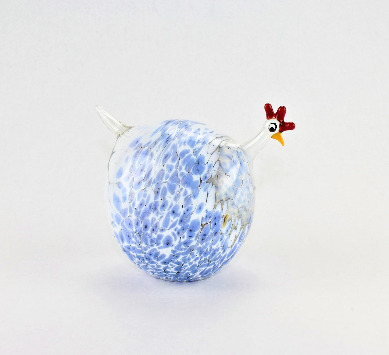 Perlhuhn marmoriert, Himmelblau, Glas, Dekoration