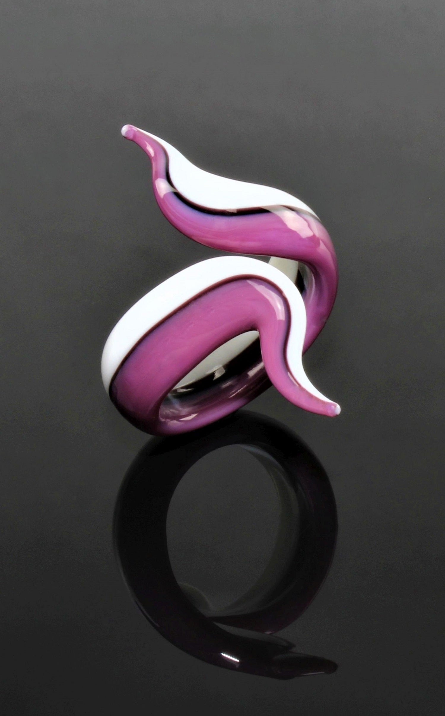 Ring "Eva", Pink , Borosilikatglas
