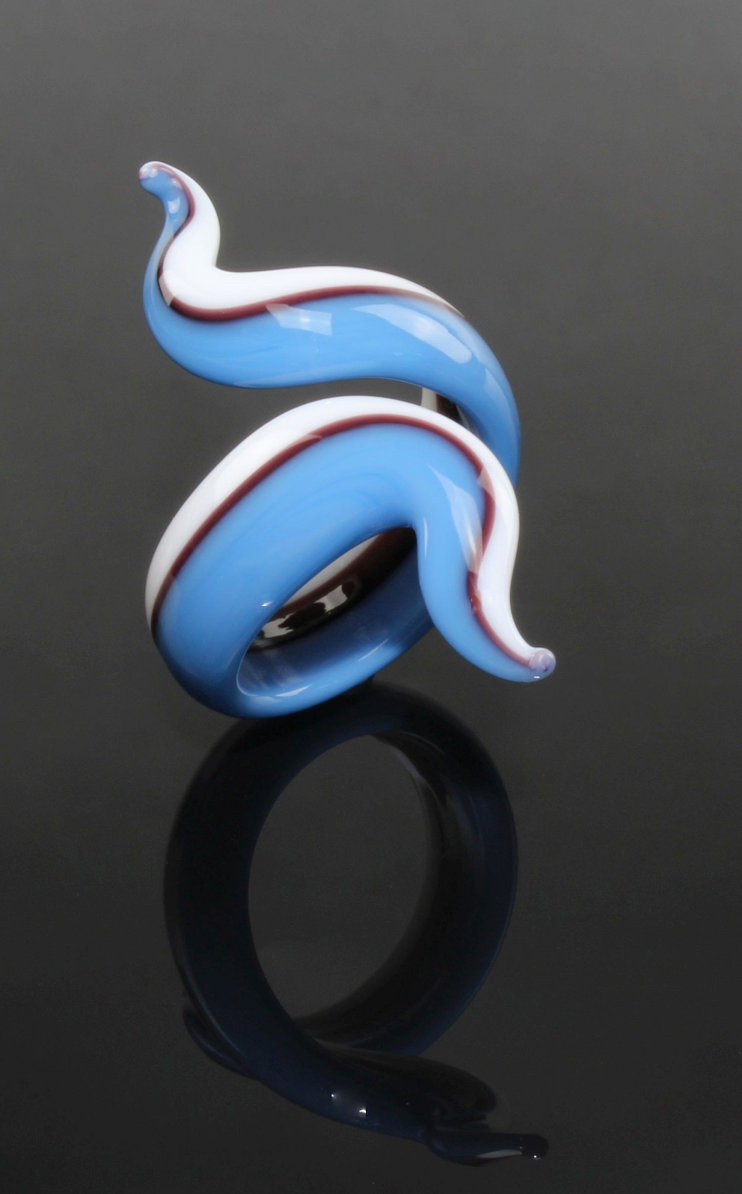 Ring "Eva", Himmelblau , Borosilikatglas