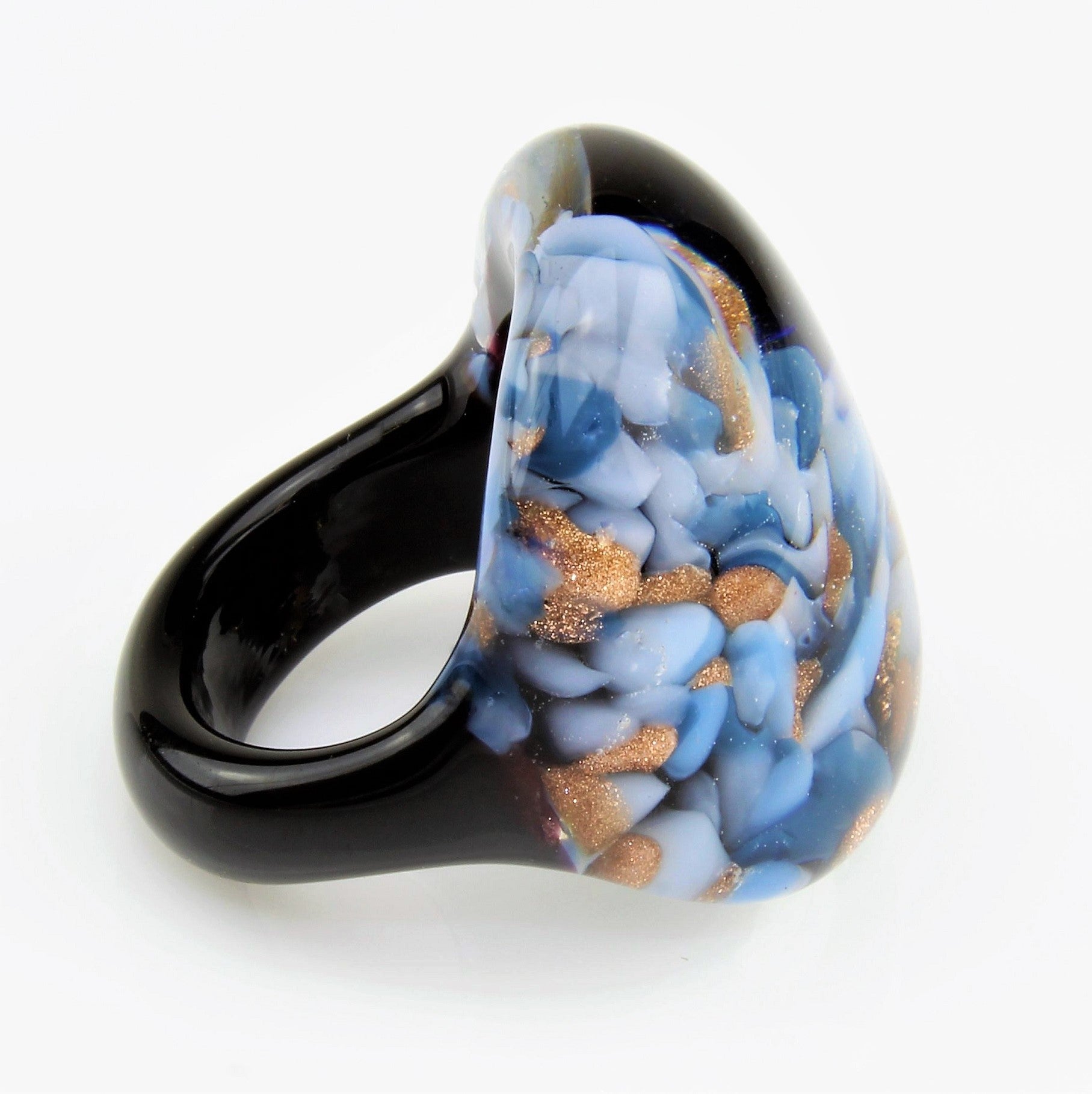 Ring "Madame" Grau Blau marmoriert